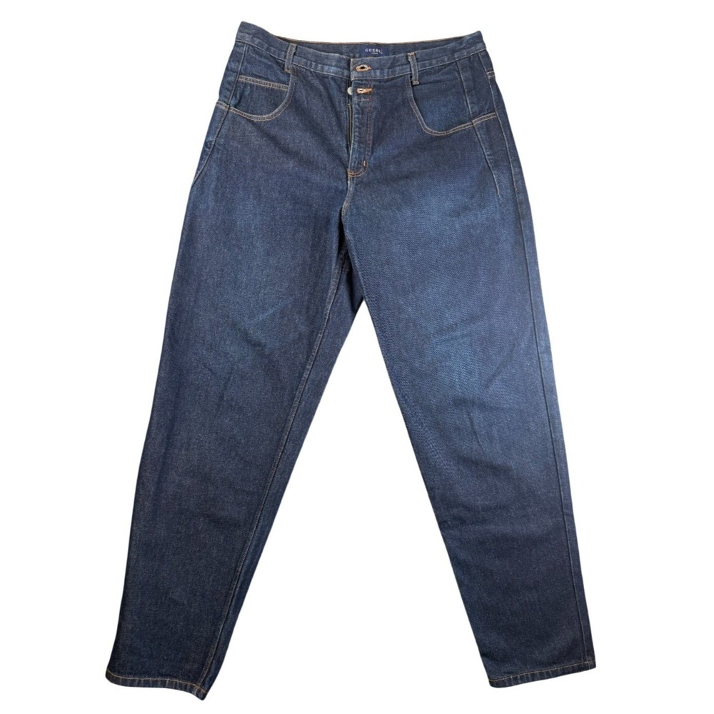 VTG Guess Jeans Mens 38x34 Blue Cotton Denim Straight Baggy Workwear Travel USA